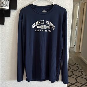 Blue Long Sleeve Tee with Graphic Print ( Golf Shirt)